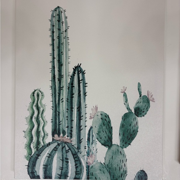 Cactus Canvas Wall Art - Set of 3 - Lightweight - Ready To Hang- NWOT - Picture 4 of 11